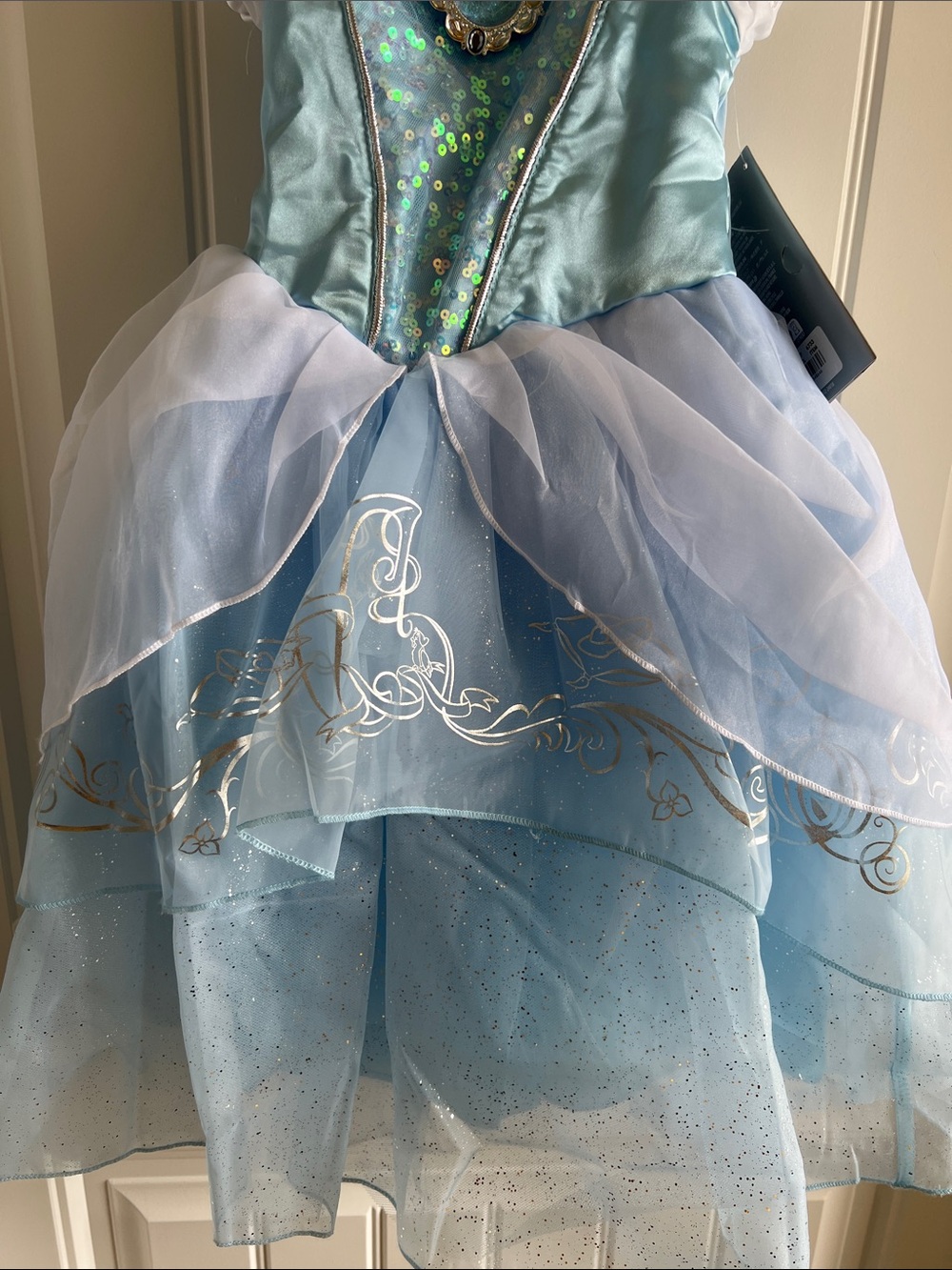 Disney Light Blue Sequin Princess Dress Costume - Picture 5 of 7